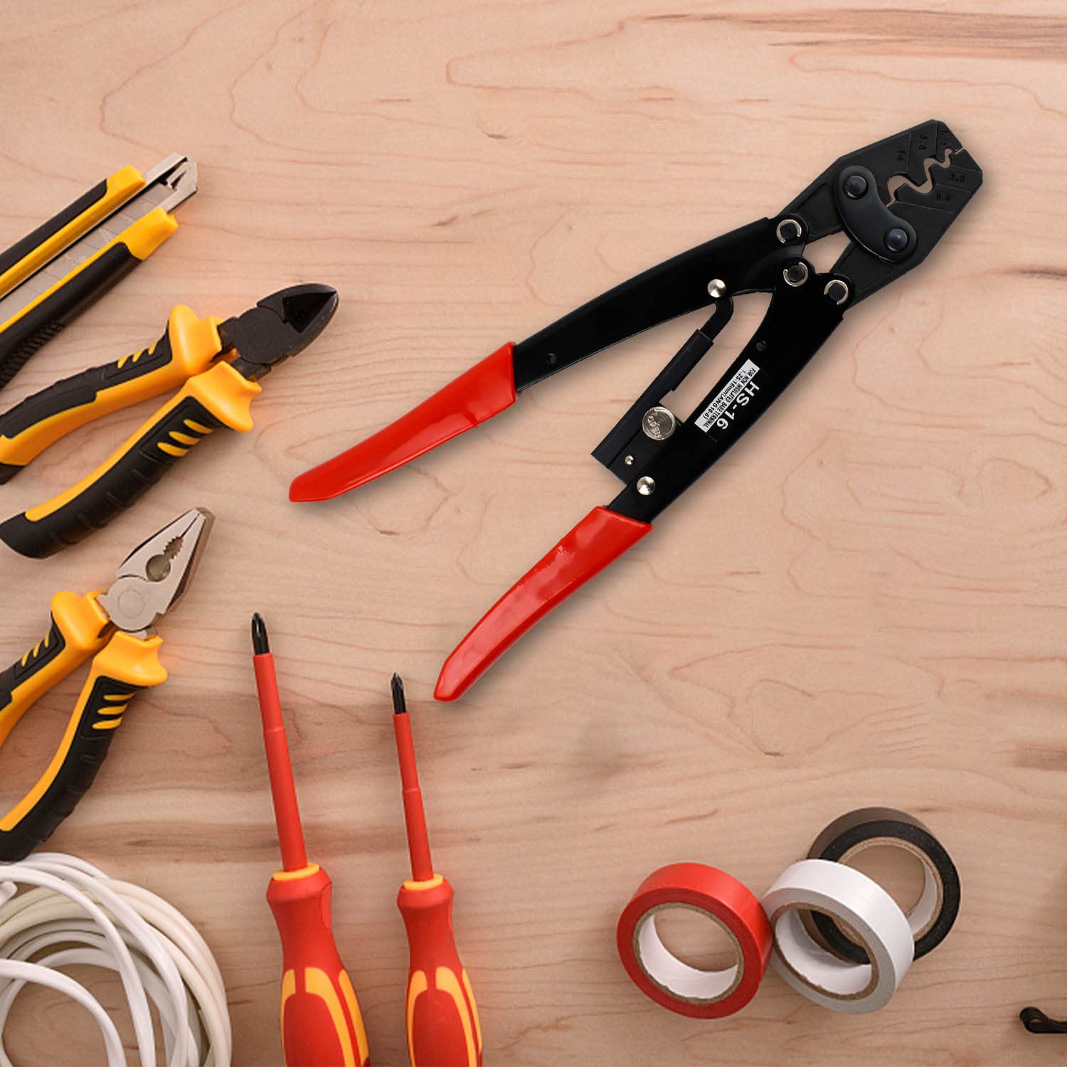 Pinza Crimpatrice Per Capicorda 6-50 Mm² Con 120 Morsetti - Kit Completo Per Cablaggi - Foto 2