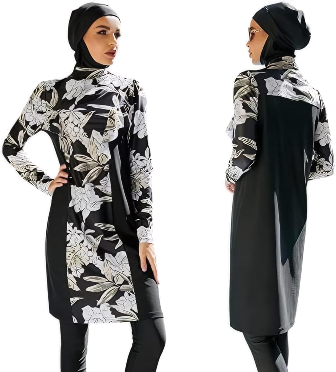 UimoKi Women Modest Muslim Swimsuits Full Coverage Islamic Swimwear Long Sleeve Burkini Set Hijab Bathing Suit Beachwear Water Sports Lightweight Elegant Sun Protection 3PCS UimoKi Women Modest Muslim Swimsuits Full Coverage Islamic Swimwear Long Sleeve Burkini Set Hijab Bathing Suit Beachwear Water Sports Lightweight Elegant Sun Protection 3PCS