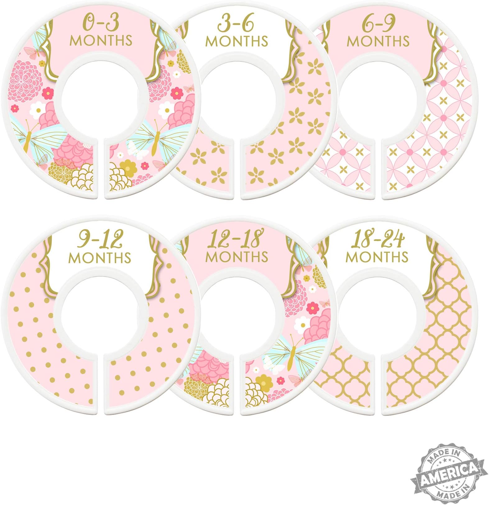 Modish LabelsBaby Nursery Closet Dividers, Closet Organizers, Nursery Decor, Baby Girl, Pink, Gold, Confetti, Floral, Flowers