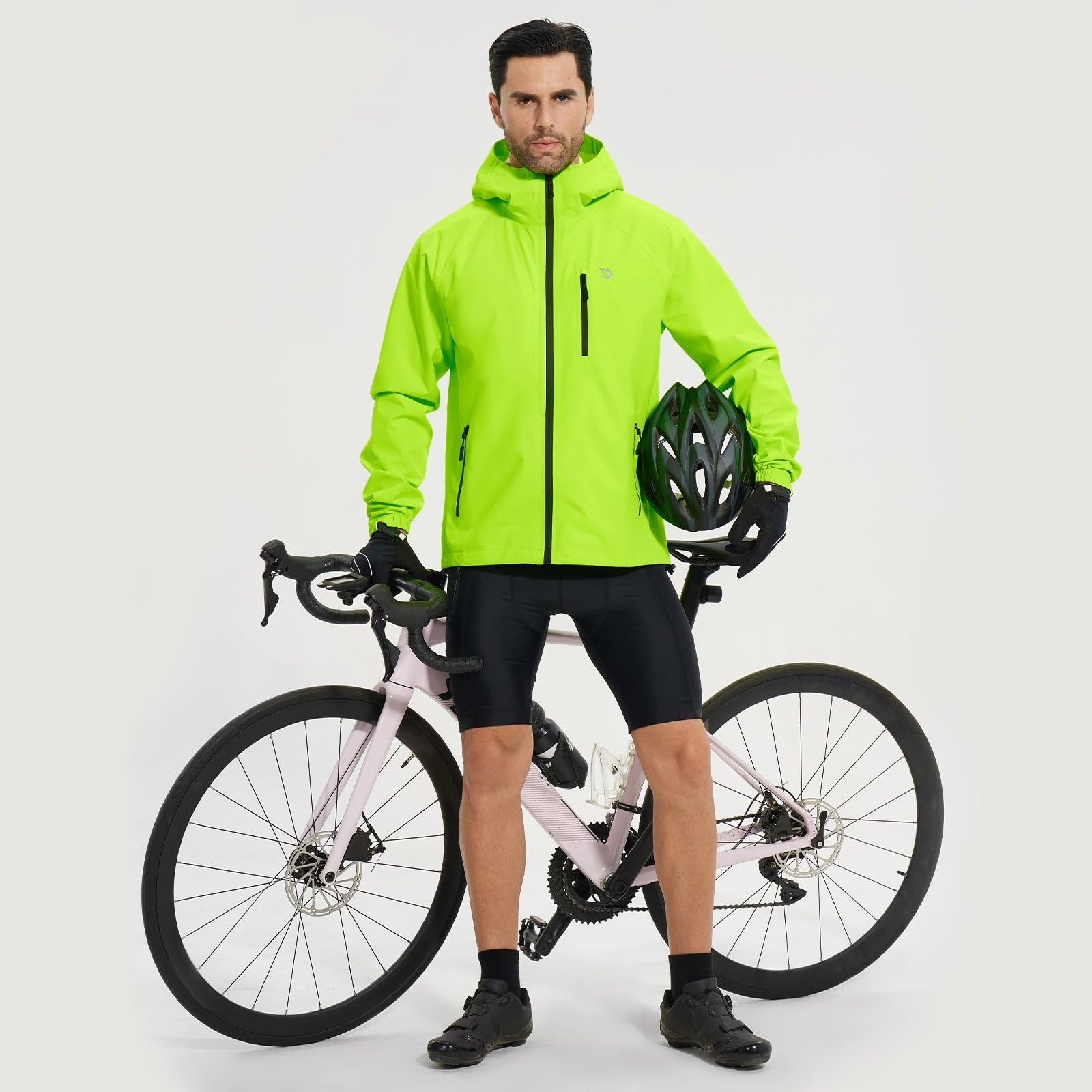 baleaf Giacca da ciclismo da uomo, impermeabile, con cappuccio, 10000 mm, H2O, impermeabile, traspirante, da trekking
