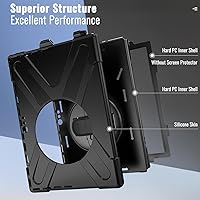 Vista 7 de DreamerX Funda para Microsoft Surface Pro 7+ Plus/Pro 7/6/5/4 de 12.3 pulgadas, funda protectora de silicona resistente resistente con mango