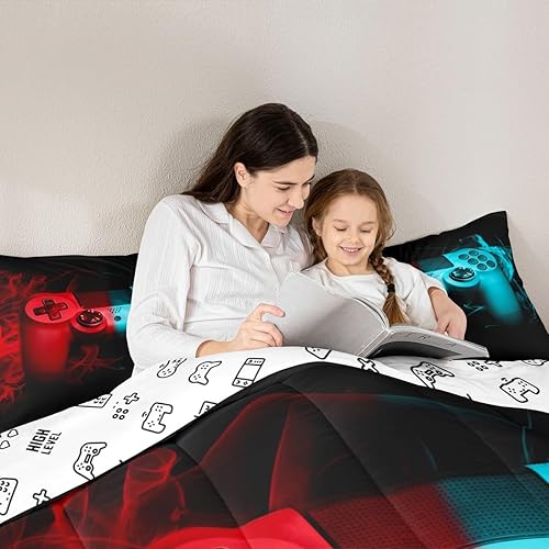 Miniatura 6 de Feelyou Juego de edredón de tamaño individual para niños, adolescentes, 2 piezas