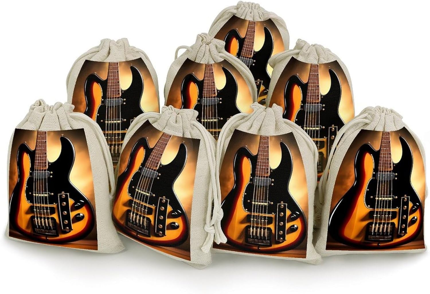 GFLFMXZW Guitar 8 Pcs Reusable Cotton Muslin Bag with Drawstring