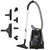 Hoover Aspirapolvere a traino con sacco Telios – Compatto, Silenzioso 69 dBA, Capacità sacco 3,5L, Leggero e con filo, Spazzola Parquet, Raggio d’azione 9,6 m, Filtro polvere EPA12 (TXLZ72HM)