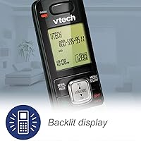 Vista 6 de Teléfono Vtech DECT 6.0 con identificador de llamadas / llamada en espera, plata / negro con 2 auriculares inalámbricos, Azul