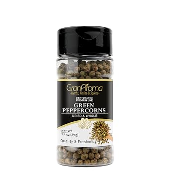 GranAroma Green Peppercorns, Whole & Dried, Fresh Flavor 1.4 Ounce