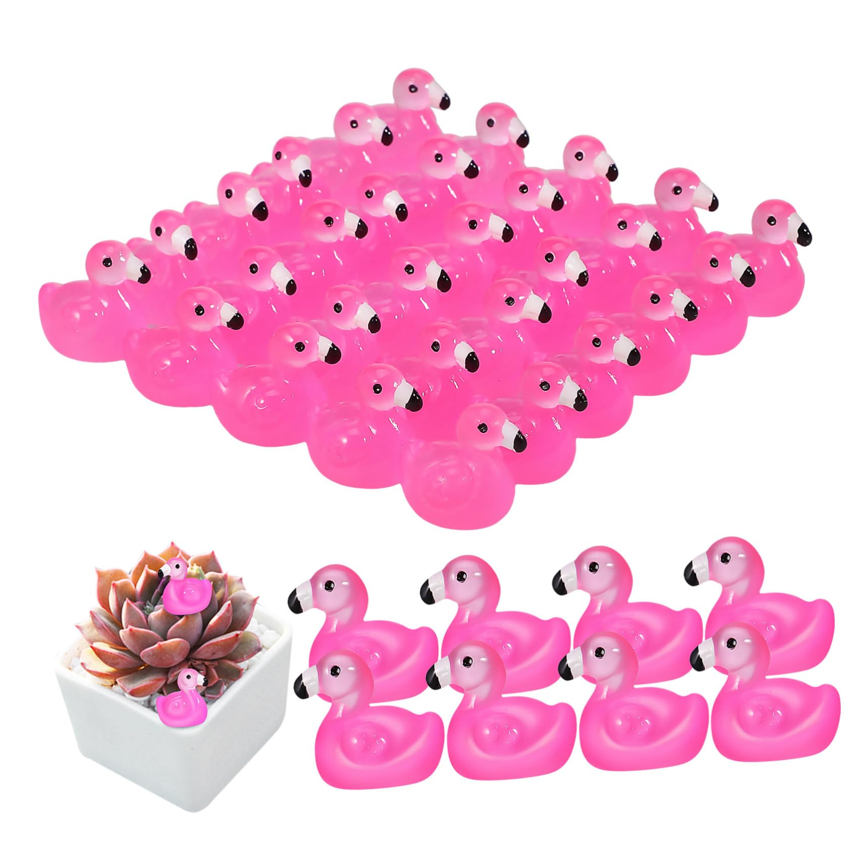 Mini figurines de flamants roses pour décorer un événement et centre de table