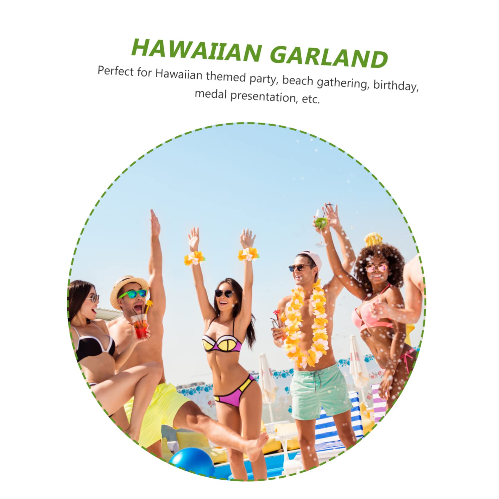 PRETYZOOM 4 Set Di Ghirlande Di Fiori Hawaiane Per Feste in Spiaggia Set Di Lei Vivaci Per Piscina Ghirlande Floreali Durature Per Le Celebrazioni Delle Feste