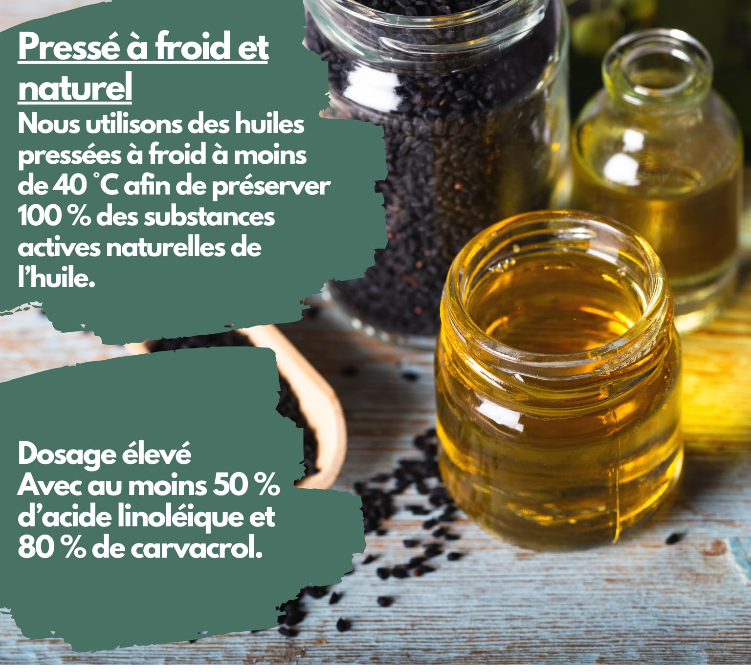 EXVital® Complexe d’huile d’origan & d’huile de nigelle, 180 gélules véganes, 100 mg d’huile d’origan & 1000 mg d’huile de nigelle par jour, 80% de carvacrol, hautement dosé & sans additifs