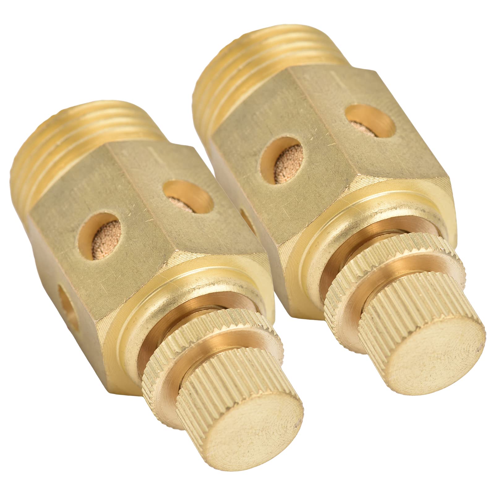 2Pcs Pneumatic Muffler Brass Air Compressor Exhaust Silencer 1/2in PSC-04 - Noise Reduction & Filtering