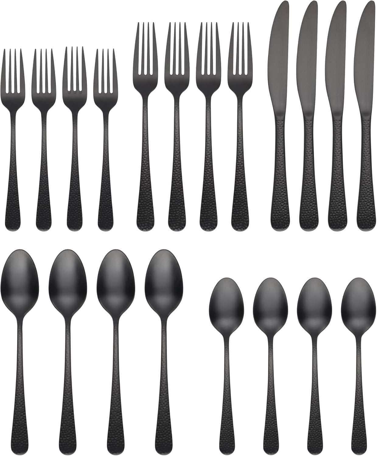 Cambridge Silversmiths Keene Black Satin 20-Piece Flatware Set, Service for 4