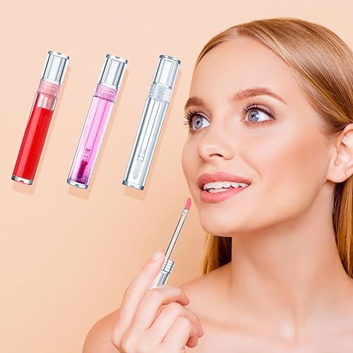 Miniatura 6 de Hsei 50 tubos vacíos de brillo de labios a granel, tubos de brillo resistentes con varita, recipientes de bálsamo para labios transparentes,