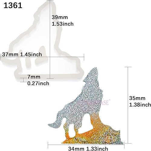 Miniatura 3 de Funshowcase Bandejas de silicona Wolf para manualidades, resina epoxi, fabricación de joyas