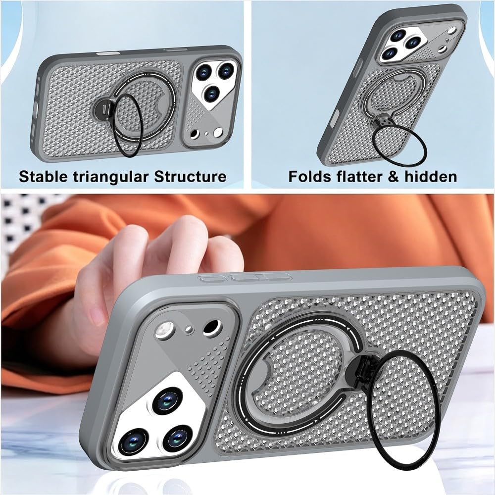 Generic Funda compatible con iPhone 14 (color: negro), elegante anillo de metal, cubierta de silicona rígida