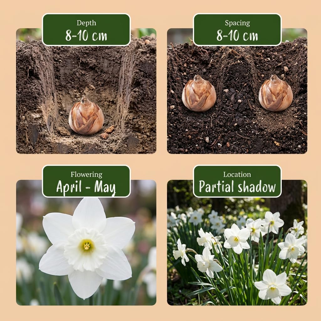 Green boutiQ - 60x Narcissus Triandrus Thalia - Narcisse 'Thalia' - Blanc - Floraison printanière - Calibre 10/12