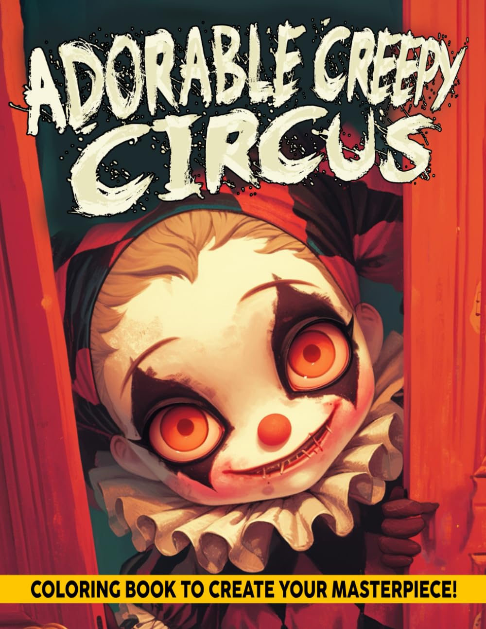 Adorable Creepy Circus Coloring Book: Whimsical Spooky Coloring Pages featuring Charming Clowns, Jesters, and Contortionist Illustrations with Delightful Designs for All Ages
