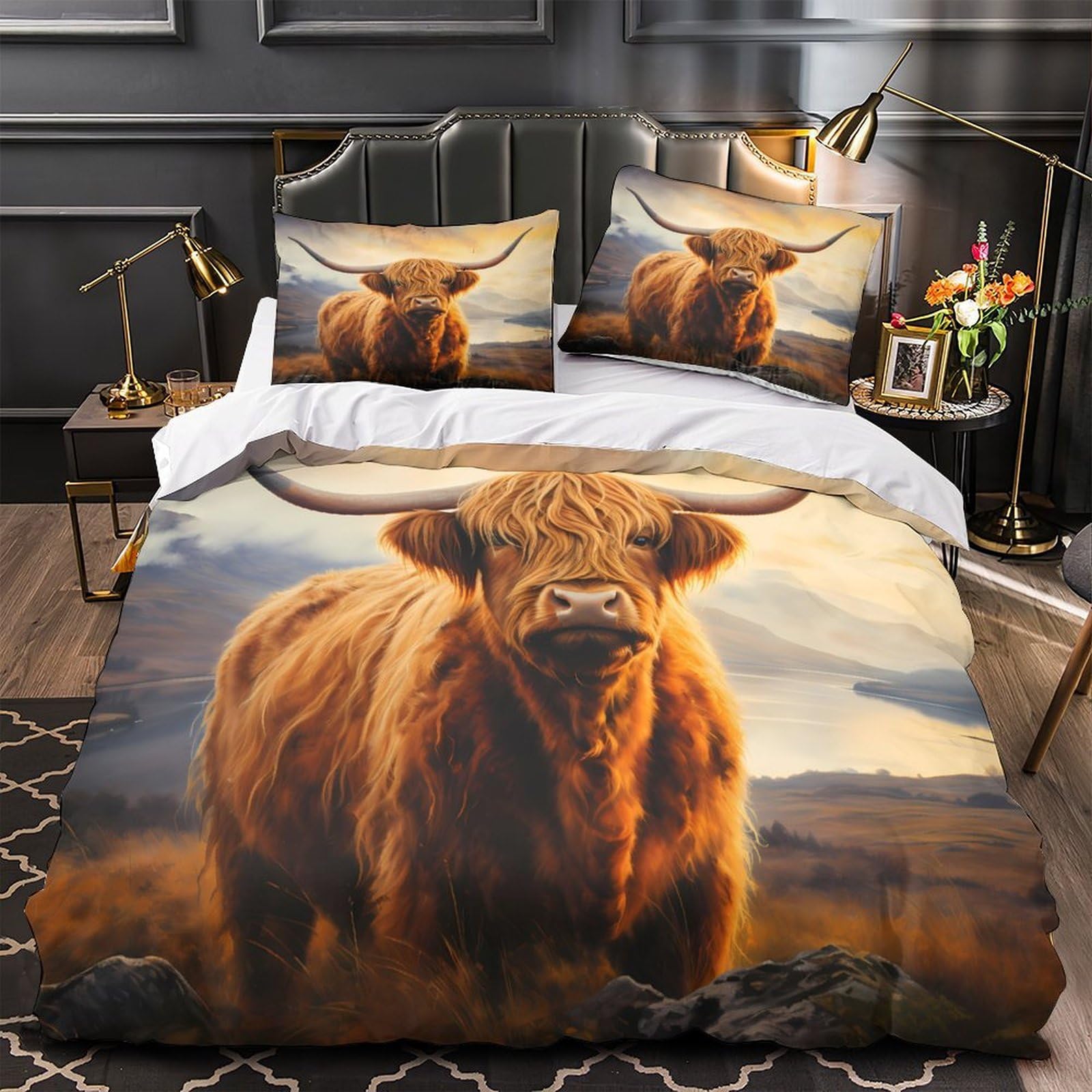 Housse de couette microfibre douce et respirante 260x220cm fermeture éclair