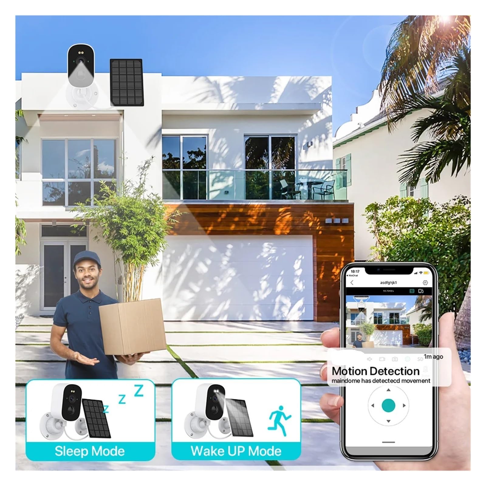 Caméra de Batterie extérieure WiFi Solaire 4MP