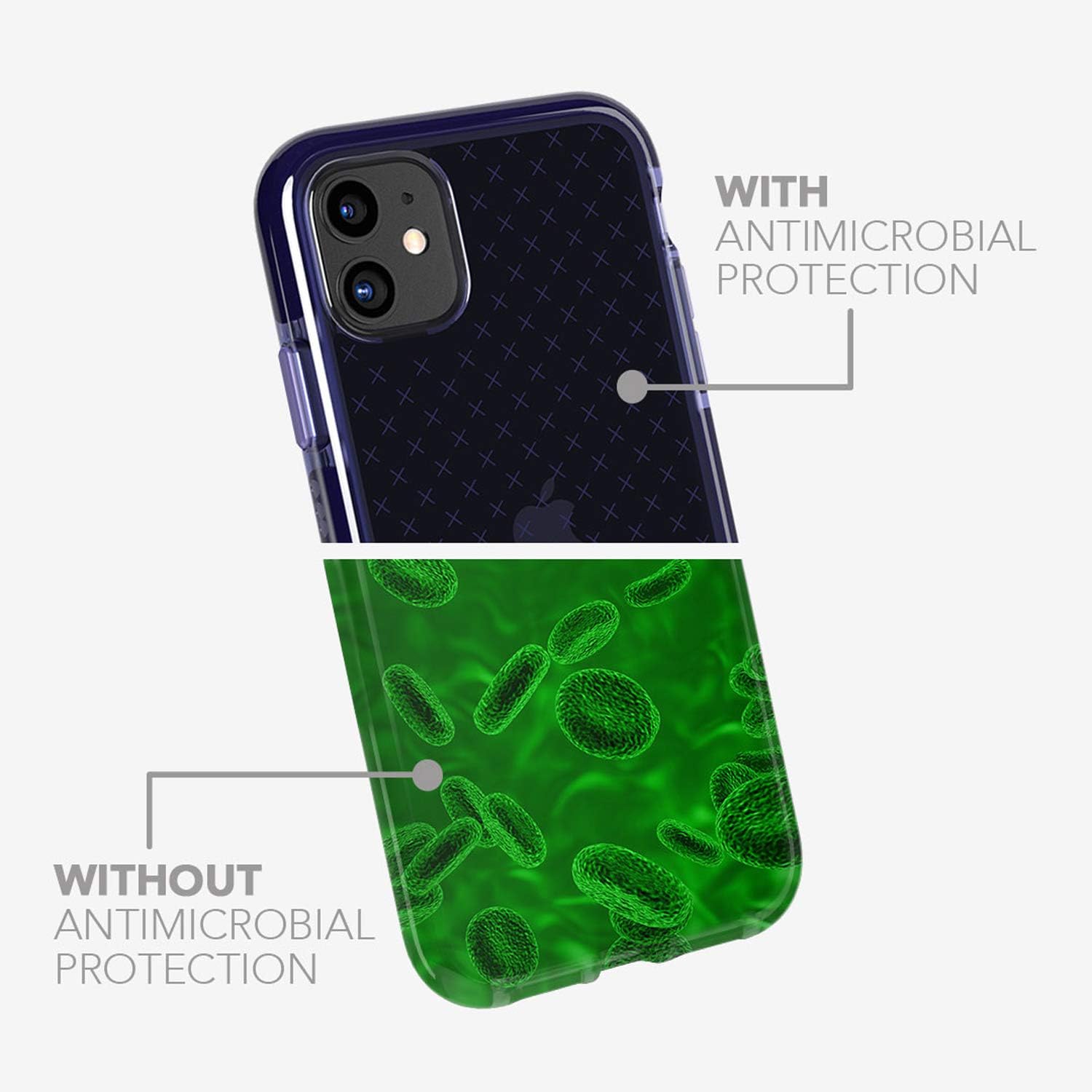 tech21 Evo Check for Apple iPhone 11 Pro - Germ Fighting Antimicrobial Phone Case with 12 ft. Drop Protection Indigo