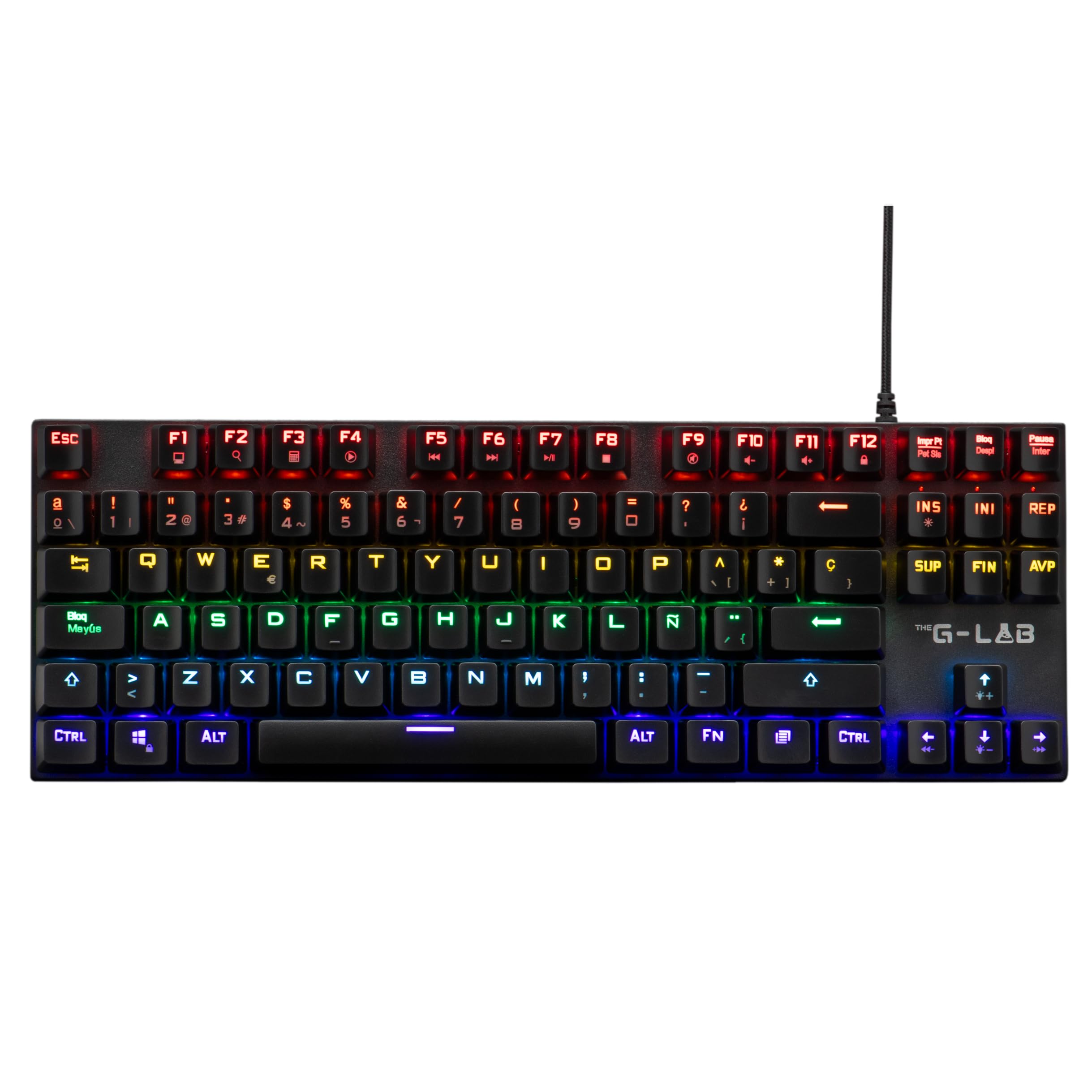 The G-Lab - Keyz Mercury TKL Teclado Mecanico Gaming USB - Formato TKL, Layout Español, RGB LED, Programable - Teclado Gaming, Switch Outemu Red - PC/PS4/PS5 - Nuevo