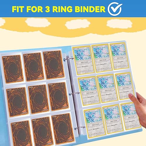 Miniatura 3 de Paquete de 100 fundas para tarjetas intercambiables, con capacidad para 1800 tarjetas, fundas para tarjetas de béisbol para tarjetas mágicas,