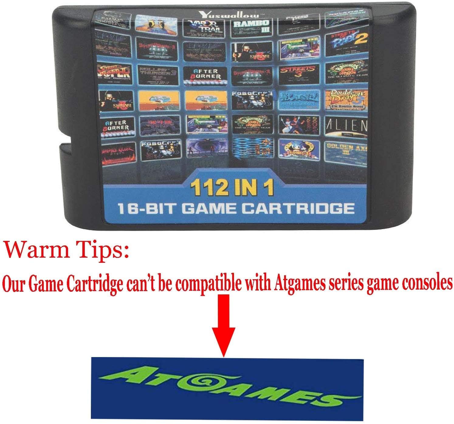 196 in 1 Game PAL Cartridge for Sega Genesis Megadrive console Contra, Batman, Robocop, Sonic, Mortal Kombat,