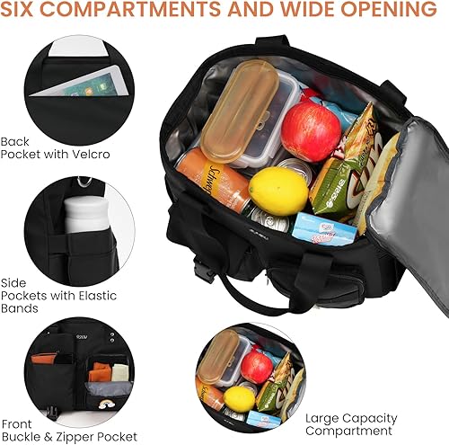Miniatura 3 de Lonchera grande aislada para mujeres y hombres, bolsa de almuerzo reutilizable a prueba de fugas con correa para el hombro, bolsa enfriadora con