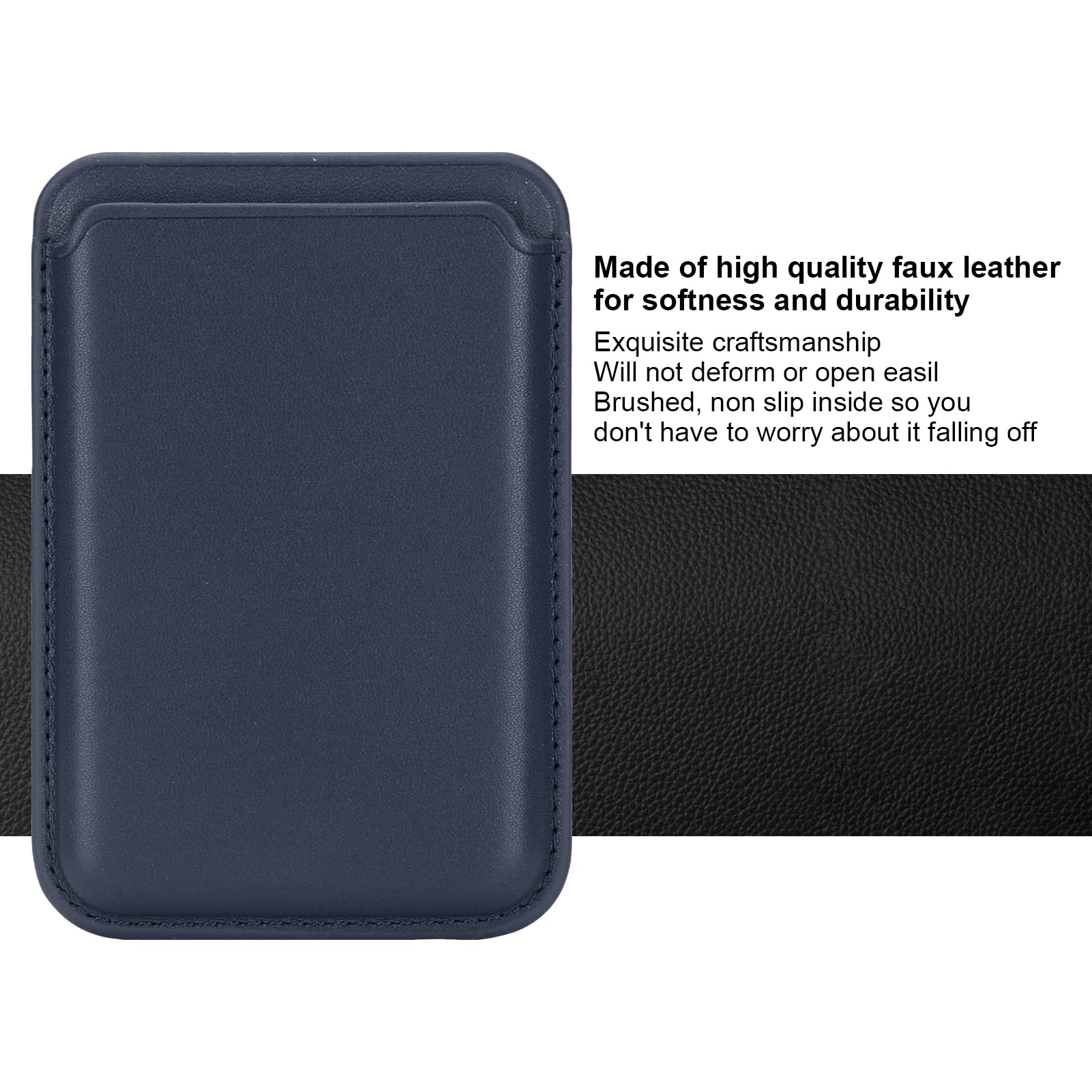 Magnet Phone Card Holder Wallet Slim Pu Leather Mag Phone Card Pocket Strong Mag