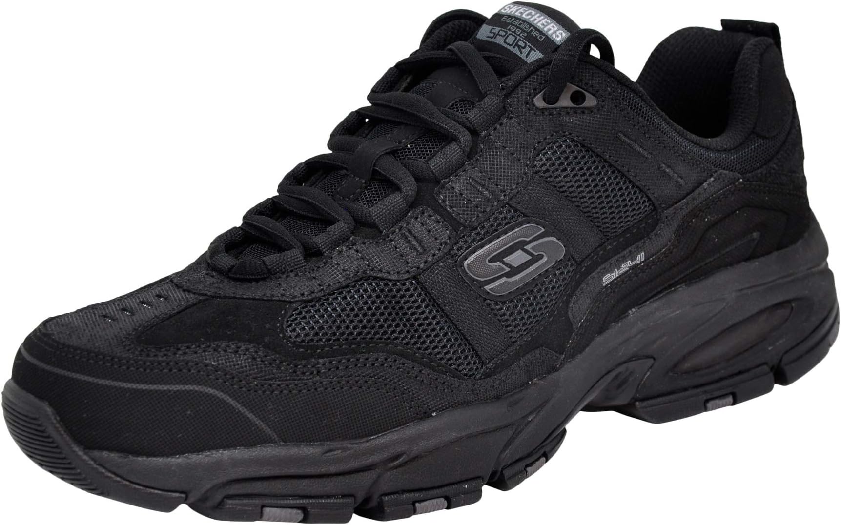 SkechersSport Men's Vigor 2.0 Trait Memory Foam Sneaker, Black/Charcoal, 11.5 M US