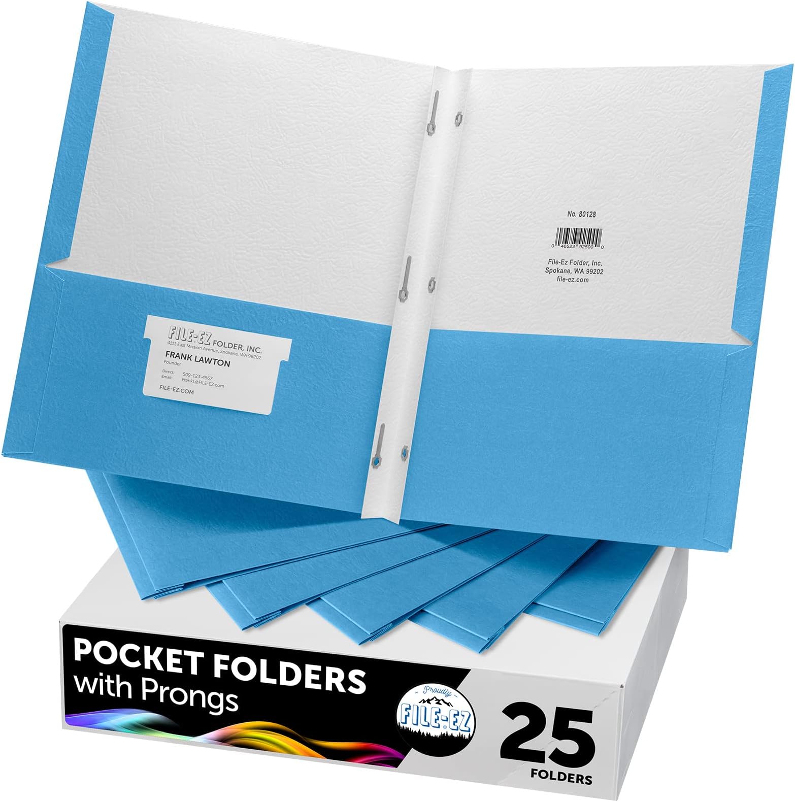 Amazon.com : Oxford Two-Pocket Portfolios w/3-Tang Fasteners, Teal ...