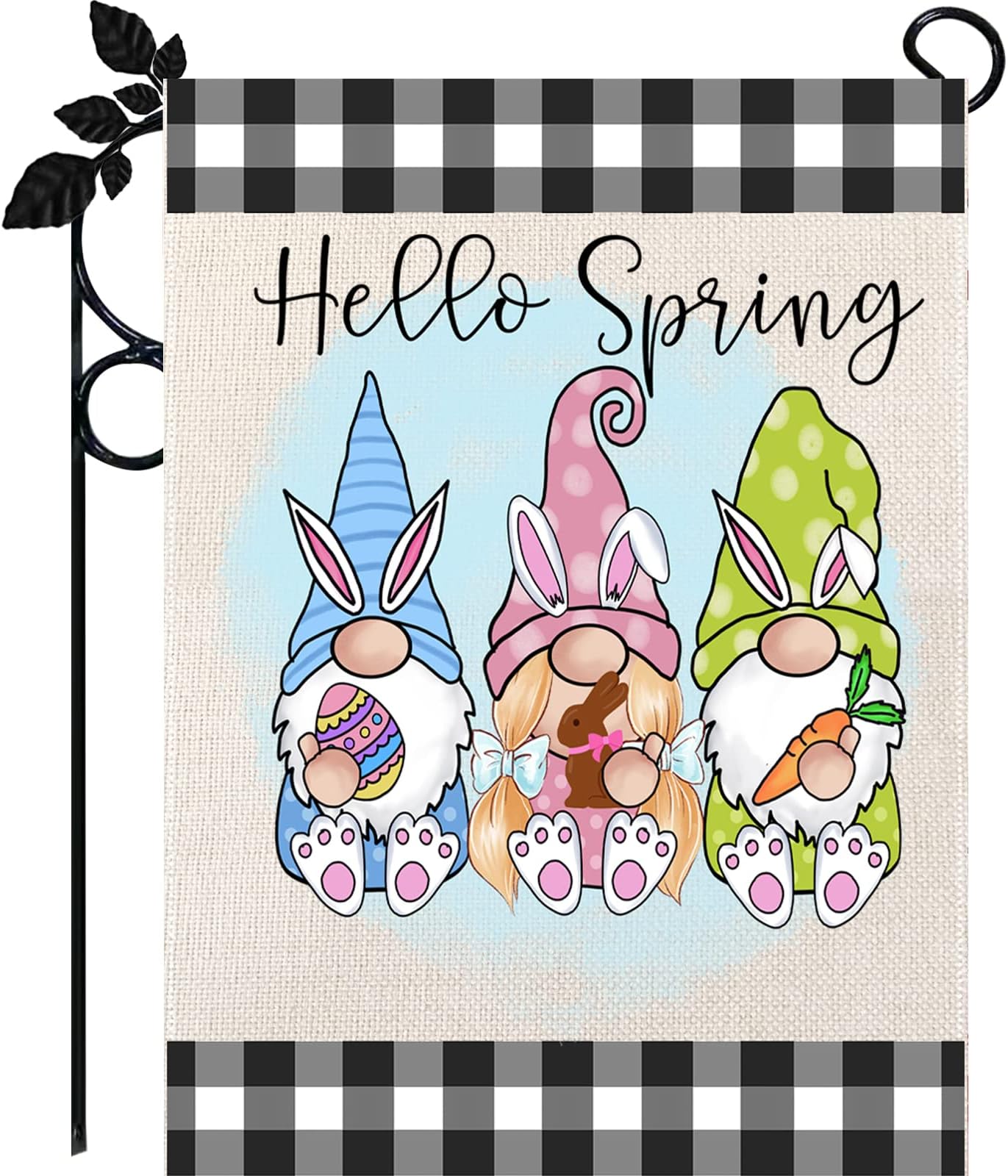 Amazon.com : DLZDN Hello Spring Cat Garden Flag Floral lavender Garden ...