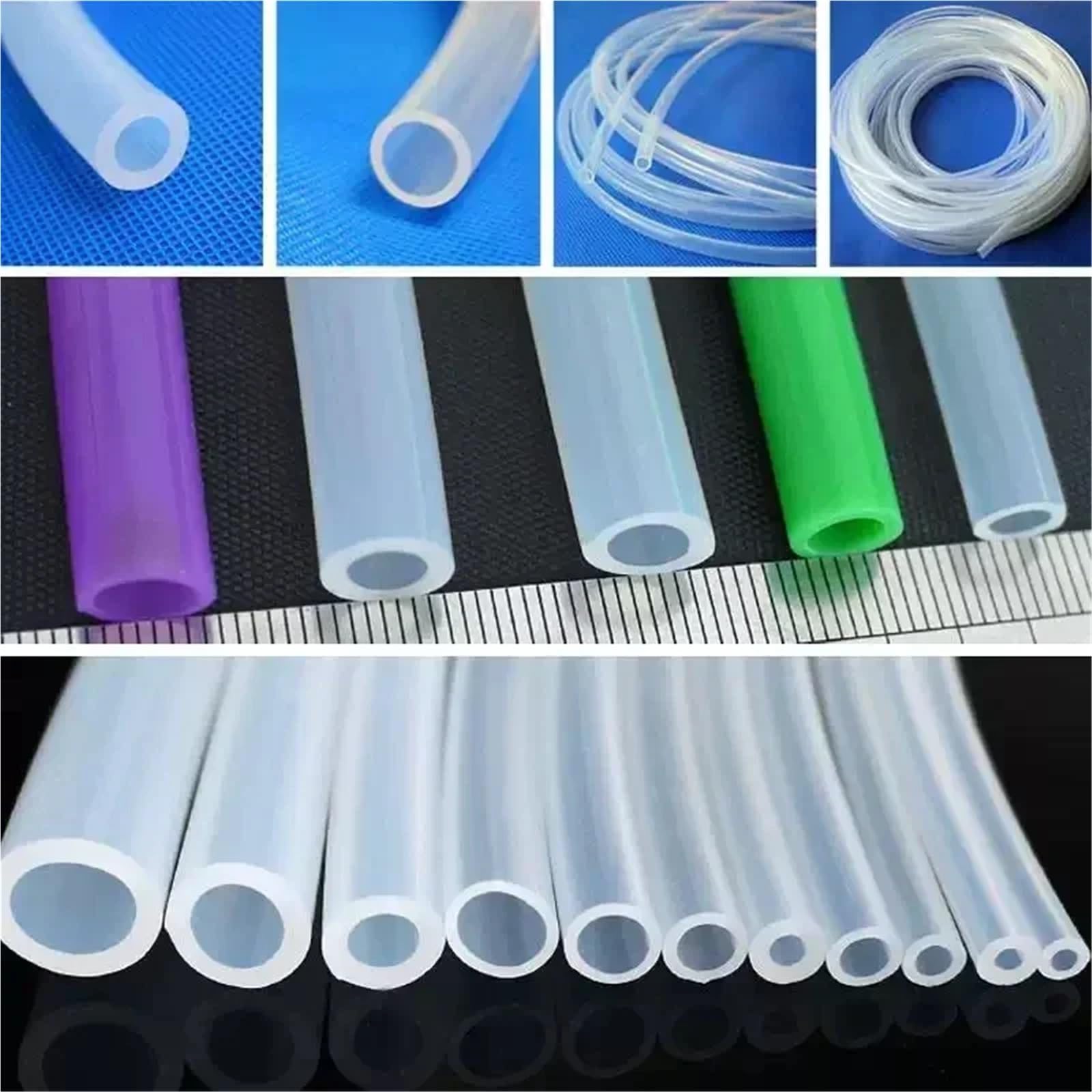 Tubos Para Estanque Tubo de silicona Flexible de 1M/5M ID 0,5 1 2 2,5 3 4 5 6 7 8 9 10 11 12mm tubo suave(5 meters,6x10mm)