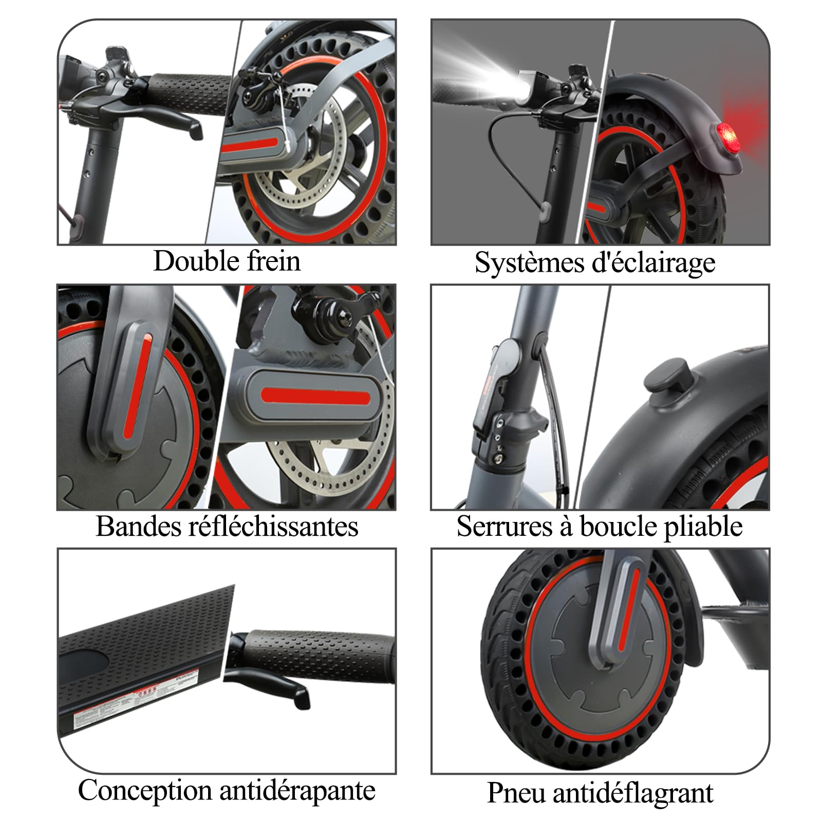 Trottinette Electrique Adulte, Moteur 500W/25KM/H, Autonomie 25-30KM