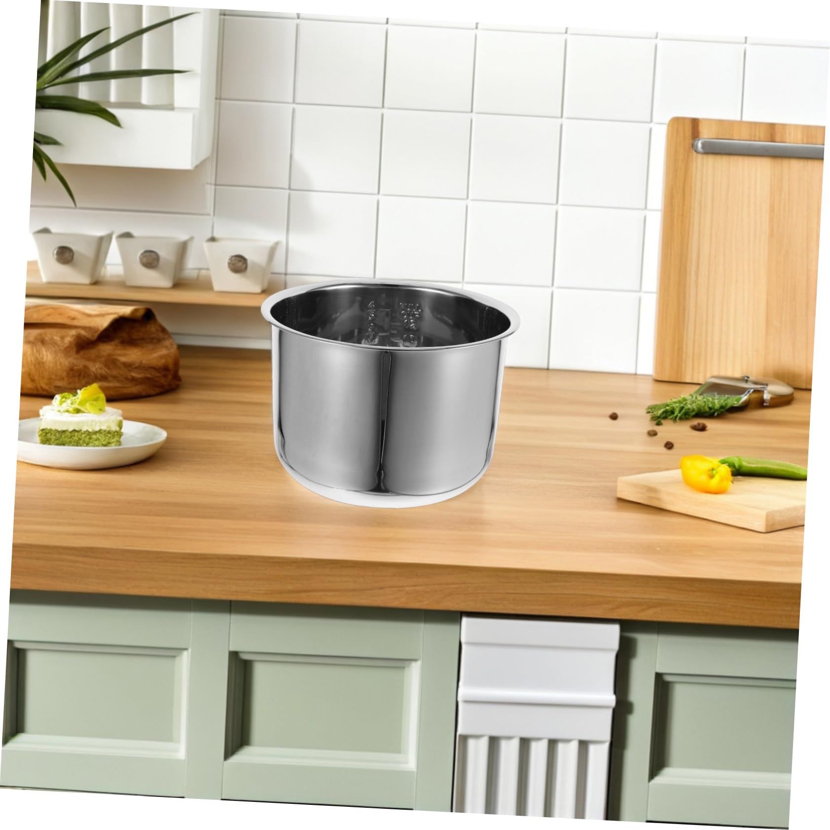 STOBAZA Potilla Interna De Cocción De Cocción De Cocción De Arroz con Escala 6l Reemplazar Aroma A La Olla Aroma Olla Interior Olla De Acero Inoxidable Olla Suministros Eléctricos