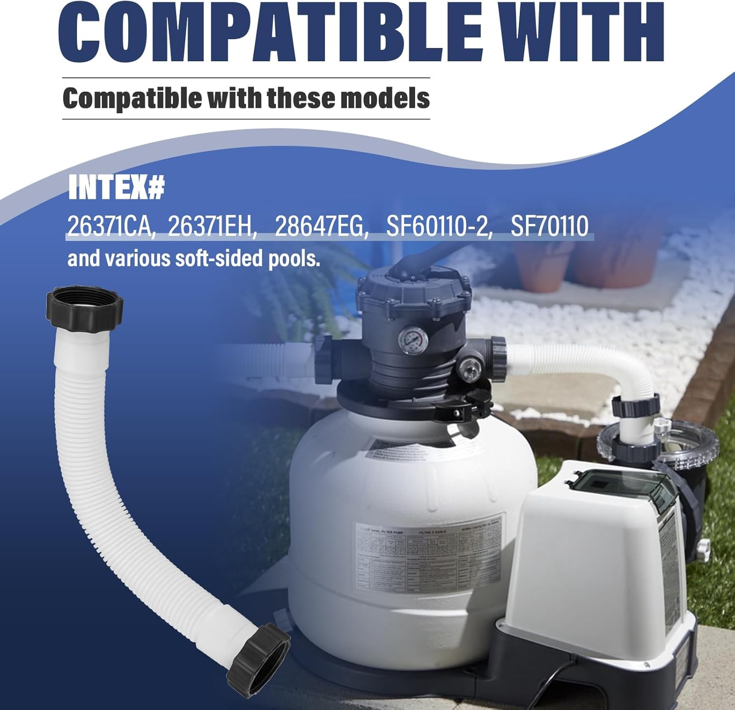 1.5 Inch Pool Hose for Intex Above Ground Pool Sand Filter Pump & Saltwater System