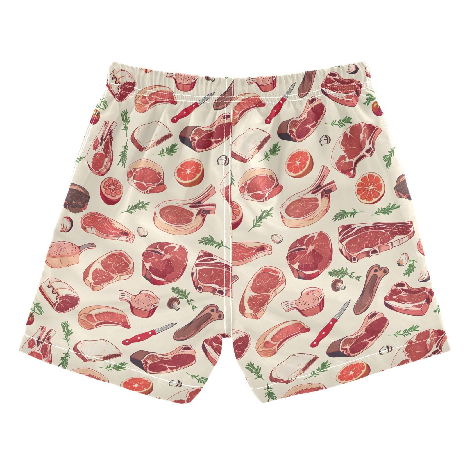 ALAZA Funny Meat Boys Quick Dry Beach Board Shorts Kids Swim Trunks Bathing Suit Swimsuit 3T Multicolor