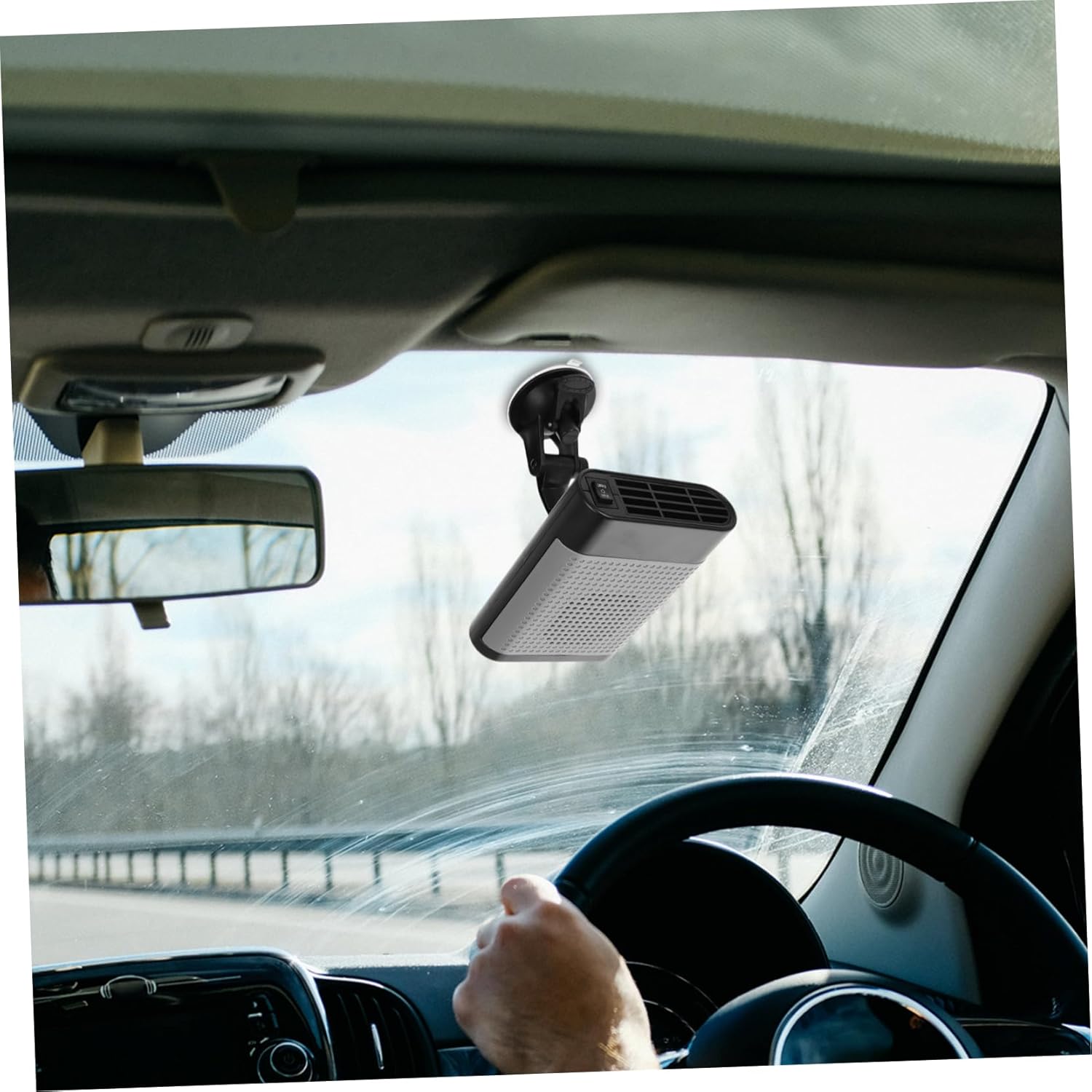 Ciieeo 1Set Portable Car Heater Defroster Windshield Defogger for Heavy Duty Vehicles Quick Heating Fan with Suction Cup Mount for Visibility and Warmth