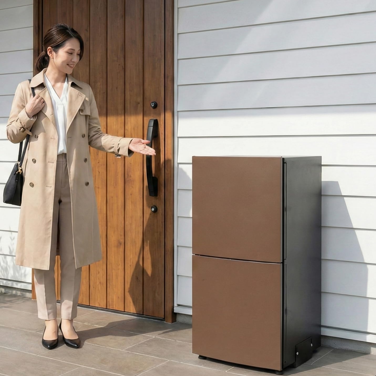 Amazon.co.jp: 宅配ボックス 一戸建て用 複数投函 2段 宅配BOX 宅配便 据え置き 大型 戸建て 配達 宅配 受け取り 鍵付き ...