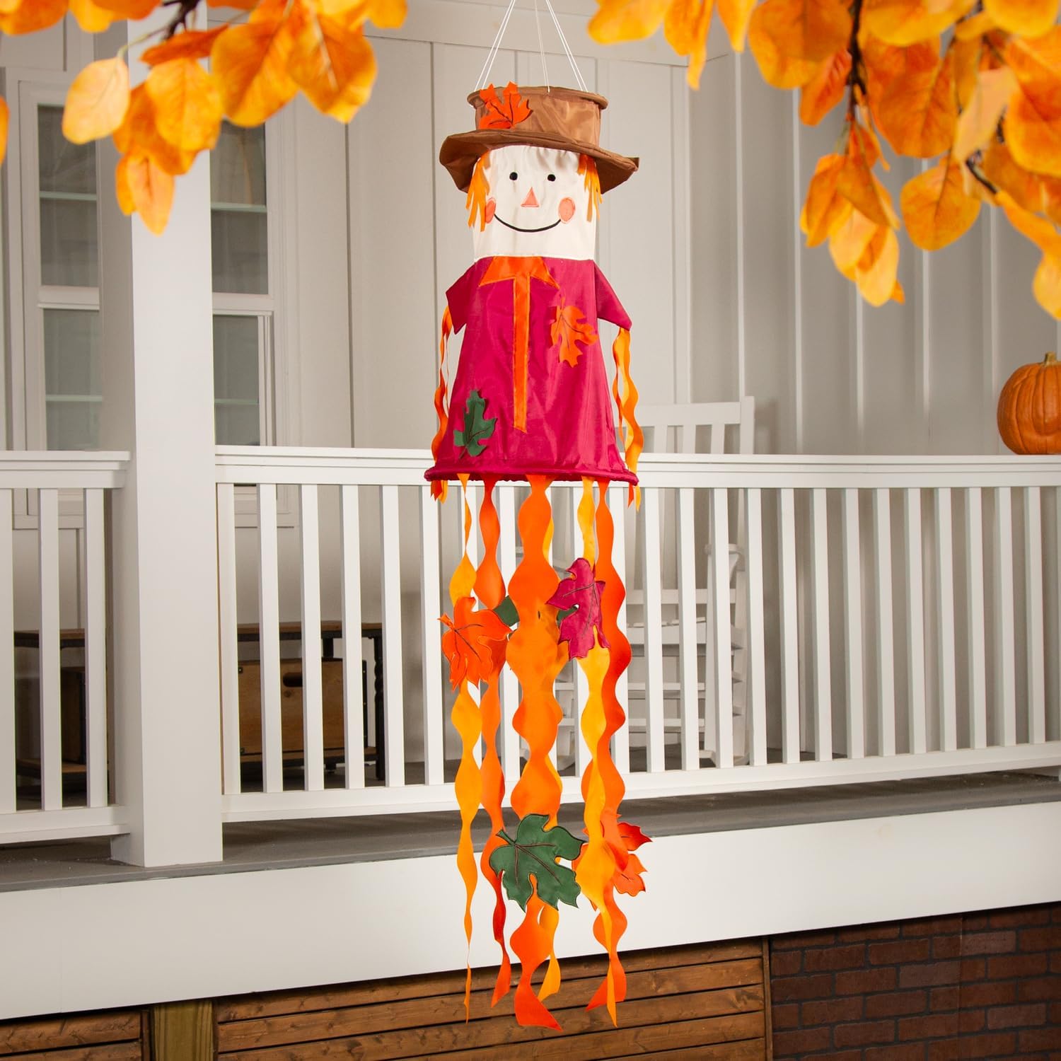 Evergreen Flag Mr. Scarecrow Windsock Outdoor Decor | 3.5 Feet Long | Front Door Fall Decor For Homes, Portch, Yard and Gardens | Christmas Thanksgiving Party Decoration