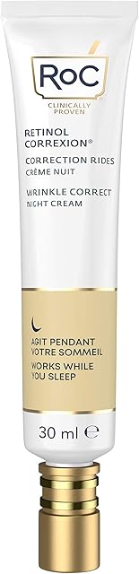 RoC - Retinol Correxion Wrinkle Correct Night Cream - Anti-Wrinkle and Ageing - Face Moisturiser - With Retinol, Shea Butter, Glycolic Acid and Squalane - 30 ml