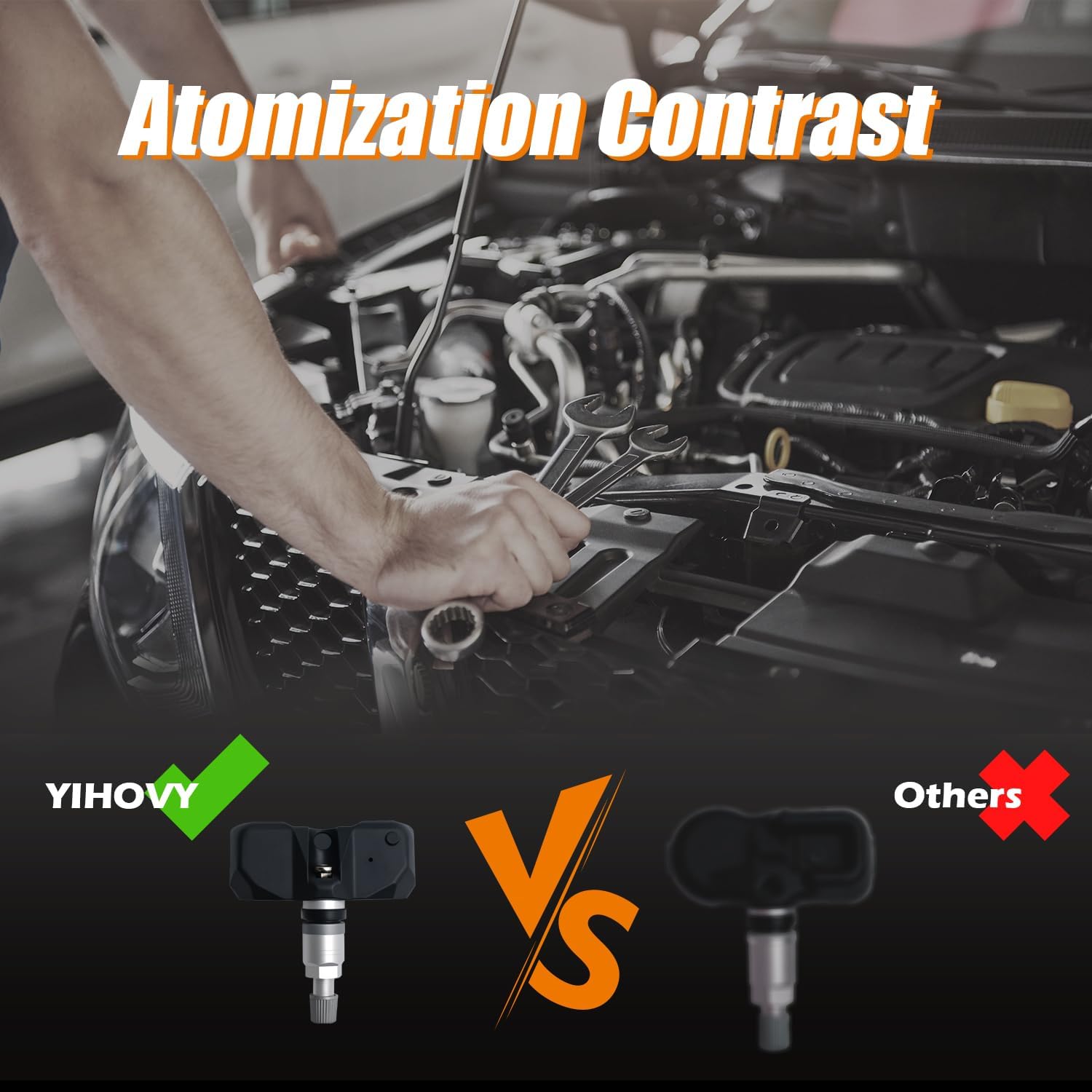 Pre-Programmed TPMS Sensor Tire Pressure Monitoring Sensor 52933-4D200 fit for Hyundai 2007-2010 Entourage 2007-2008 Santa Fe 2006-2008 Veracruz, fit for Kia 2006-2008 Sedona - 315MHz (4)