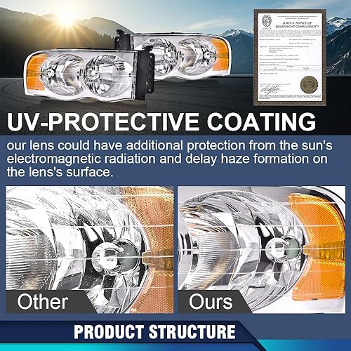 Vista 18 de PIT66 Conjunto de faros delanteros LED DRL BAR compatible con GMC Sierra 1999-2007 /Sierra 2500/99-06 GMC Yukon 1999-2004, accesorios de luces