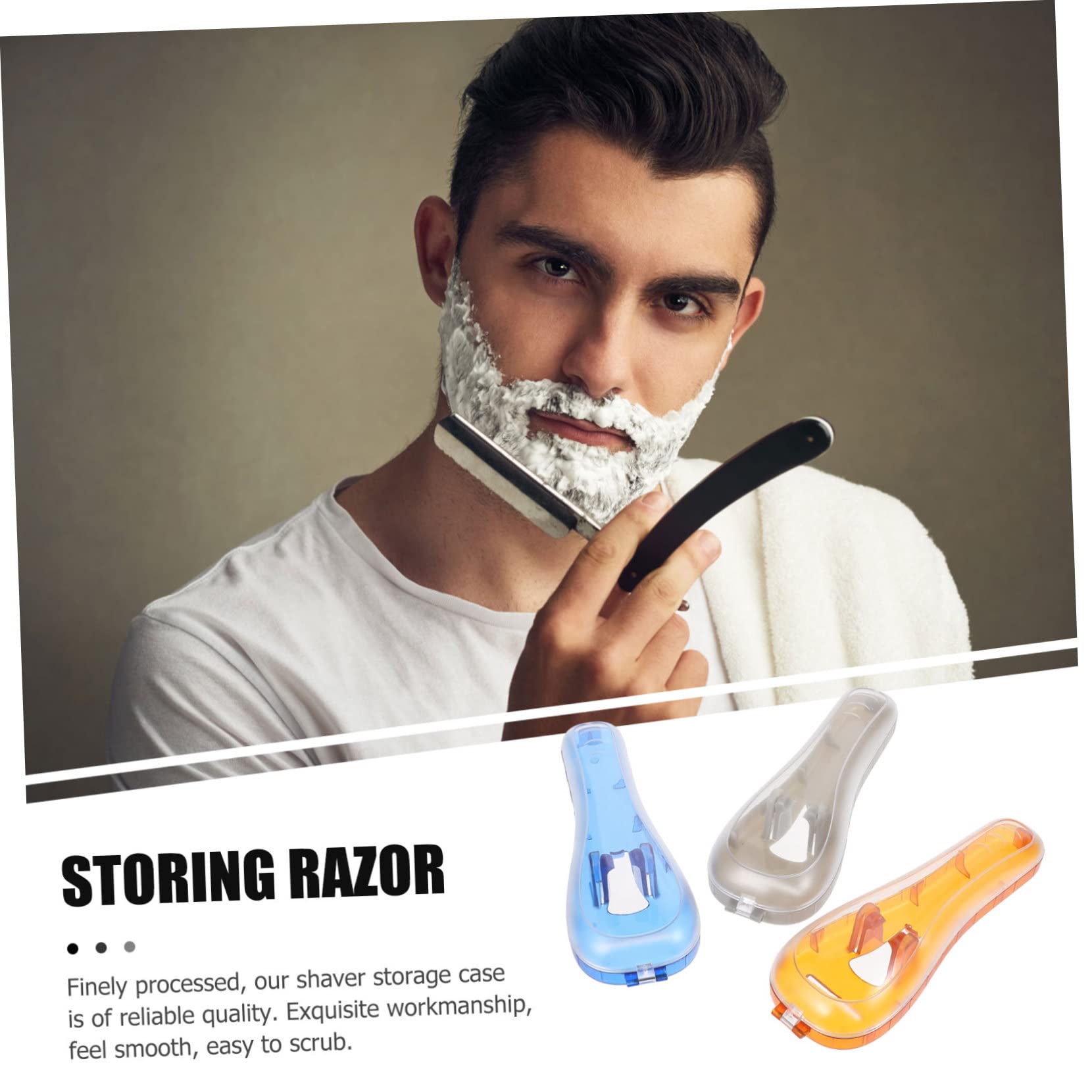 3pezzi Custodia Portatile Per Rasoio Antiurto Organizer Per Rasoio Scatola Resistente e Leggera Per Uso Interno Ed Esterno