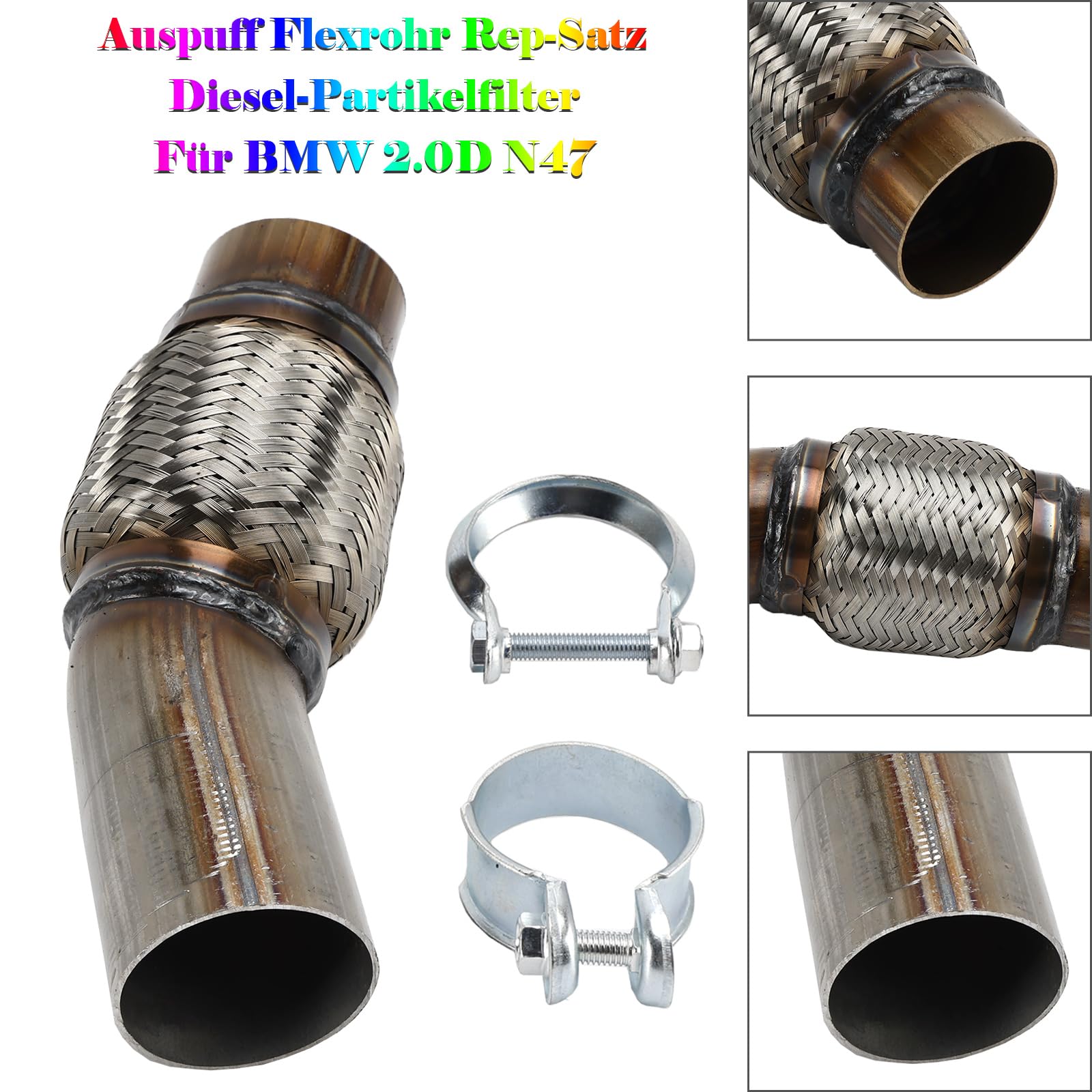 Exhaust Flex Pipe Repair Set Diesel Particulate Filter pour BMW 2.0D N47