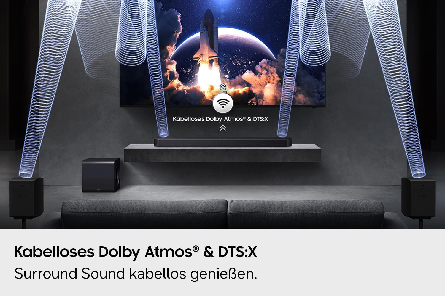 Samsung HW-Q995GH / Q990H Q-Series 11.1.4-Kanal Surround-Soundbar für TVs, Kabelloser 8"-Dual-Subwoofer, 4.0.2-Rücklautsprecher, Kabellos Dolby Atmos & DTS:X, SpaceFit Sound Pro, Q-Symphony, Alexa