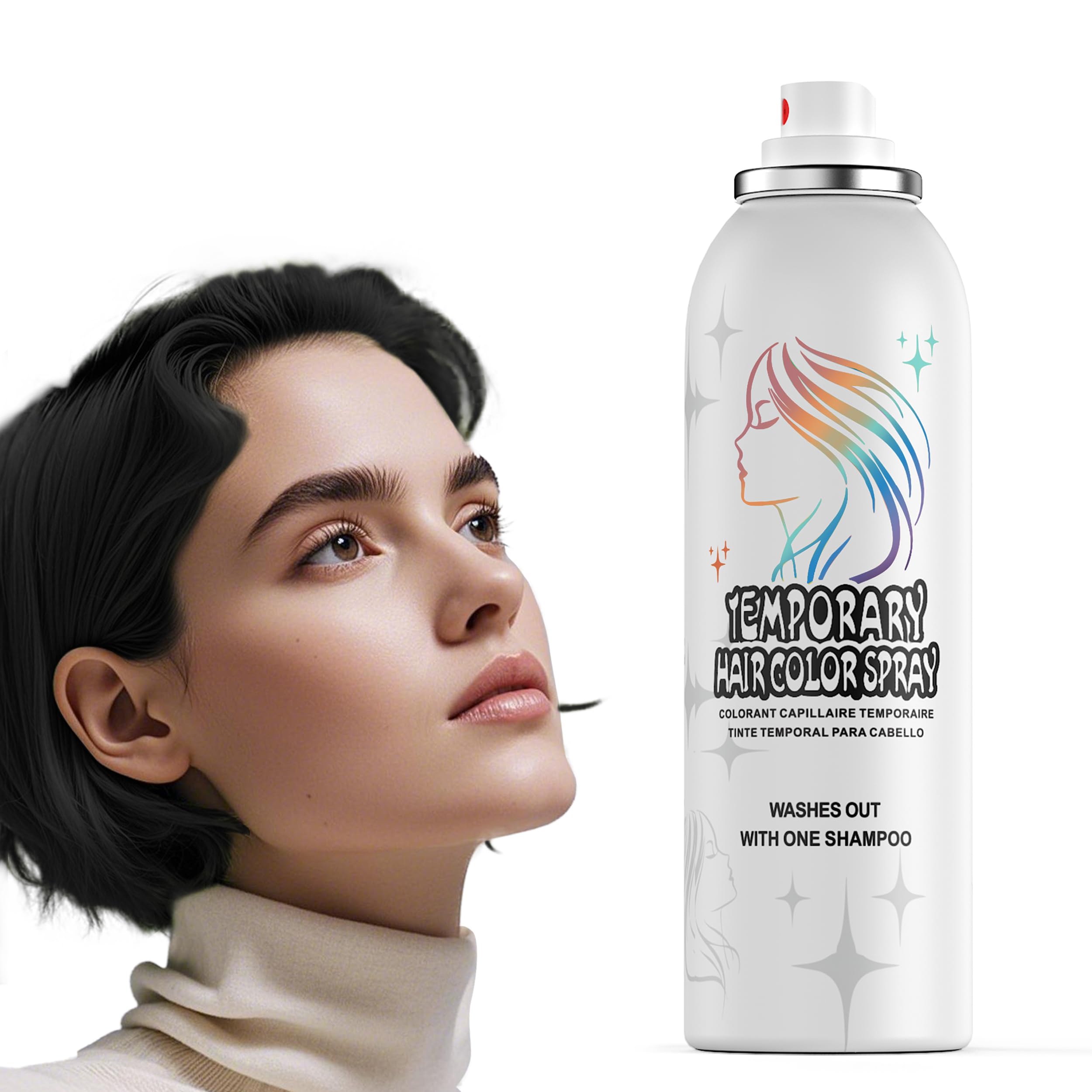 Temporary Hair Dye Spray Black - Soft, Washable & Non Sticky Formula | Instant Alternative to Hair Dye for Adults | Makeup For Halloween Fancy Dress Up 150ml