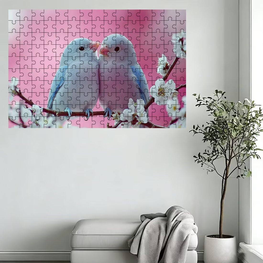 Puzzle 1500 elementów dla dorosłych, puzzle 1500 elementów ptaków, puzzle kwiatowe dla dorosłych z wykwintnym pudełkiem do pakowania, gry edukacyjne, duże drewniane puzzle na prezent dla kobiet obraz
