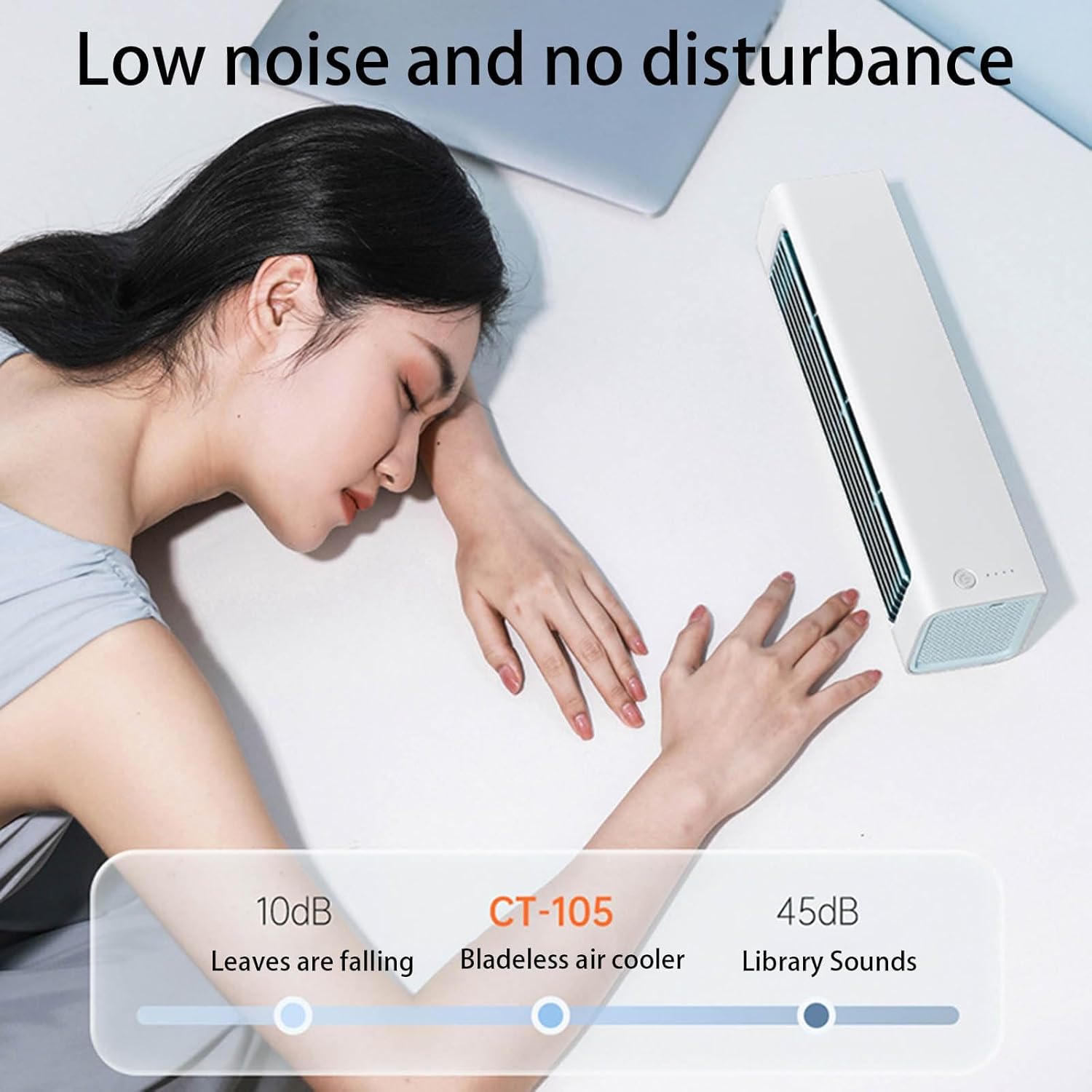 Portable Air Conditioners, tower fan for bedroom with remote, portable rechargeable personal air cooler with remote control, 3 Wind Speeds Quiet Desktop Cooling Fan for Home Office Bedroom (Blue)