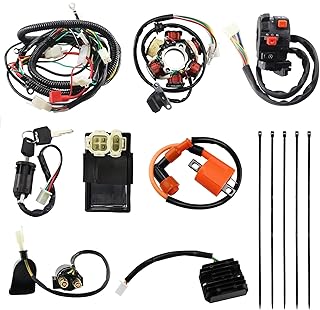 PRO BAT GY6 Full Electrics Wiring Harness W/O Waterproof Cap CDI Coil Solenoid GY6 125cc 150cc 200cc 250cc Chinese Elecric Start Kandi ATV Quad Bike Buggy Go Kart Scooter Moped