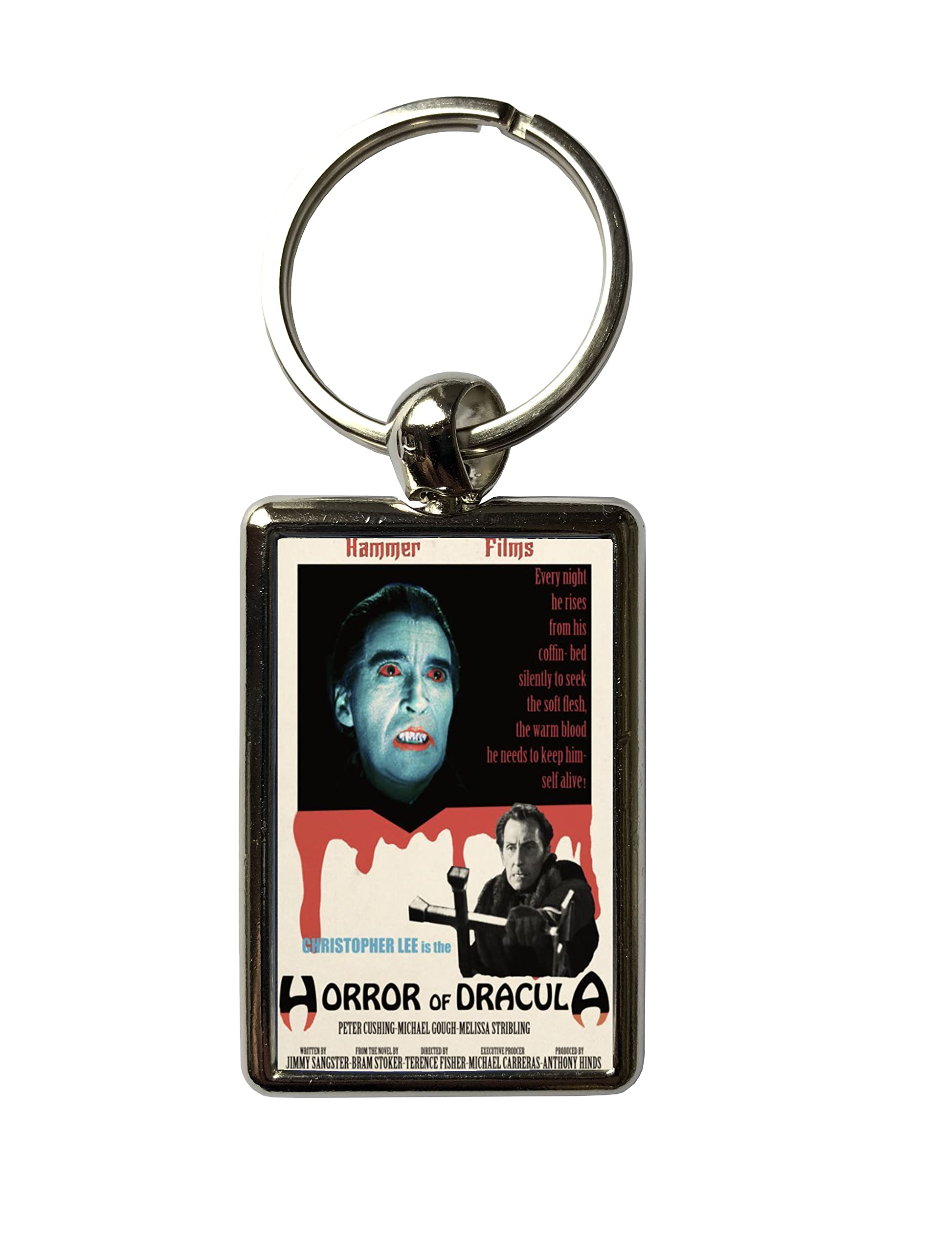 Super Universe Horror Of Dracula Movie Poster Metal Keyring 3 x 4.5 cm
